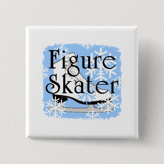 Figuur Skater Vierkante Button 5,1 Cm (Voorkant)