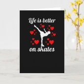 Figuur Skater voor meisjes Kaart (Gele Bloem)