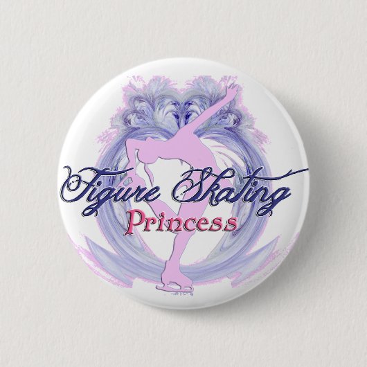 Figuur Skating Princess Ronde Button 5,7 Cm (Voorkant)
