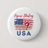 Figuur Skating USA American Flag Team Ronde Button 5,7 Cm (Voorkant)