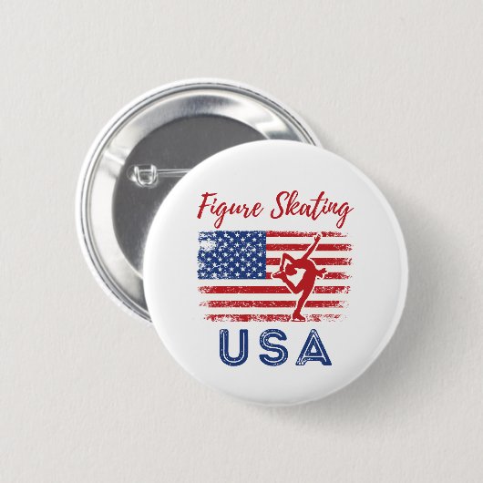 Figuur Skating USA American Flag Team Ronde Button 5,7 Cm (Voorkant /achterkant)