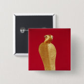 Figuur van de cobra Netjer-Ankh Vierkante Button 5,1 Cm (Voorkant /achterkant)