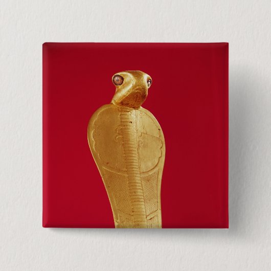 Figuur van de cobra Netjer-Ankh Vierkante Button 5,1 Cm (Voorkant)