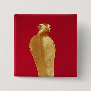 Figuur van de cobra Netjer-Ankh Vierkante Button 5,1 Cm