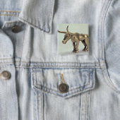Figuur van een stier vierkante button 5,1 cm (In situ)