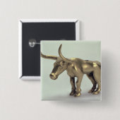 Figuur van een stier vierkante button 5,1 cm (Voorkant /achterkant)