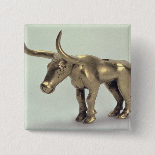 Figuur van een stier vierkante button 5,1 cm (Voorkant)