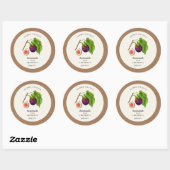 Figuurjam pot met kraftpapier rand ronde sticker (Vel)