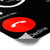 Fih Bellen Herinner Me Bericht Weigeren Accepteren Poster (Hoek)