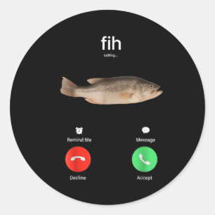 Fih Bellen Herinner Me Bericht Weigeren Accepteren Ronde Sticker