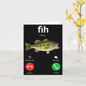 Fih Calling Decline Accept Funny Phone Call Misspe Kaart (Gele Bloem)