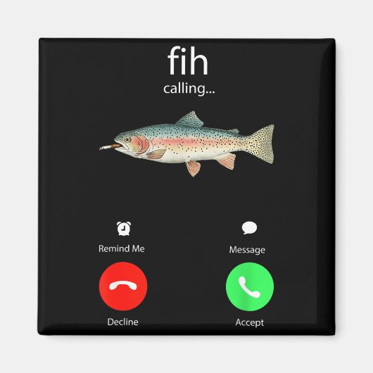 Fih Calling Remind Me Message Decline Accept Phone Magneet (Voorkant)