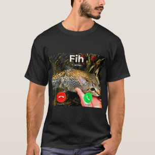 FIH Grappige Kat Vis Meme Verkeerd Geschreven T-shirt