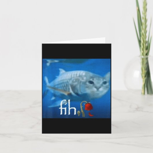 Fih Meme Grappige Kat Vis - Ai Vis Kat Meme Trend Kaart (Voorkant)