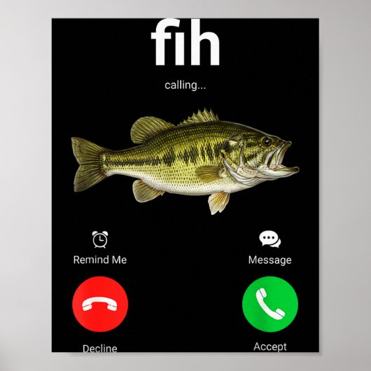 Fih Oproep Afwijzen Accepteren Grappige Telefoonge Poster (Voorkant)