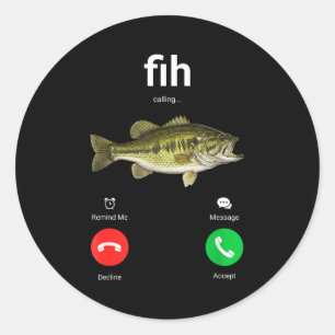 Fih Oproep Afwijzen Accepteren Grappige Telefoonge Ronde Sticker