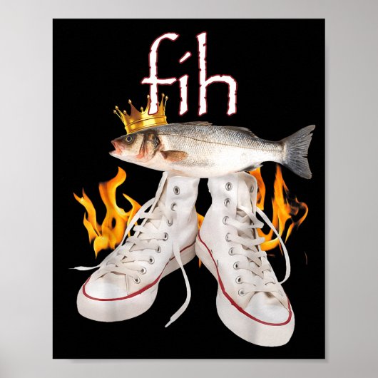 Fih Scute Ss Cute Sss Fish Funny Misspelled Fish M Poster (Voorkant)