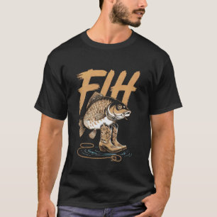 Fih T-shirt Schoenen Vis Grappig Verkeerd Geschrev