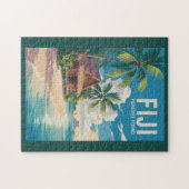 Fiji Beach Hut Travel Art Vintage Legpuzzel (Horizontaal)