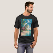 Fiji Beach Hut Travel Art Vintage T-shirt (Voorkant volledig)