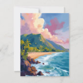 Fiji Bergkust Reis Schilderij Kaart (Voorkant)