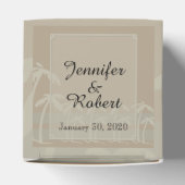 Fiji: Bruiloft tropische palmbomen Bedankdoosjes (Bovenkant)