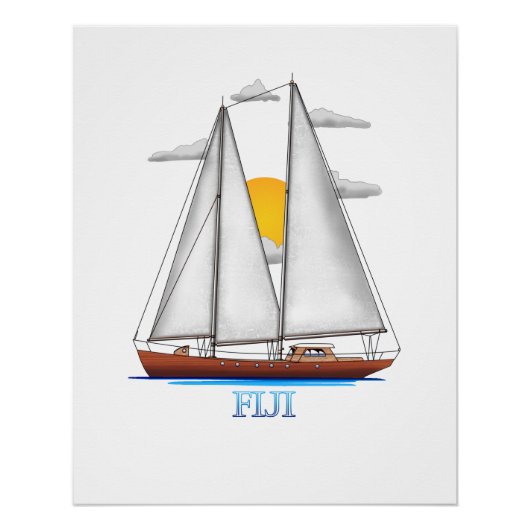 Fiji Coastal Nautical Sailing Sailor Perfect Poster (Voorkant)