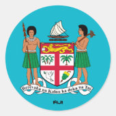 Fiji Crest Ronde Sticker (Voorkant)