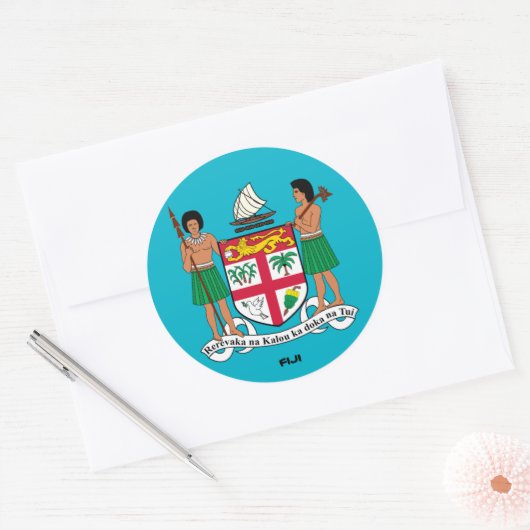 Fiji Crest Ronde Sticker (Envelop)