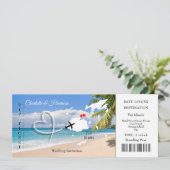 Fiji Destination Wedding Ticket Pass Kaart (Staand voorkant)
