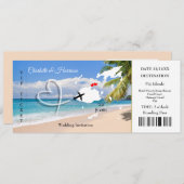 Fiji Destination Wedding Ticket Pass Kaart (Voorkant / Achterkant)