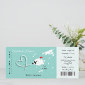 Fiji Destination Wedding Ticket Pass Kaart (Staand voorkant)