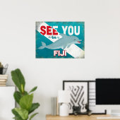 Fiji Dolphin - Retro Vintage Travel Poster (Thuiskantoor)