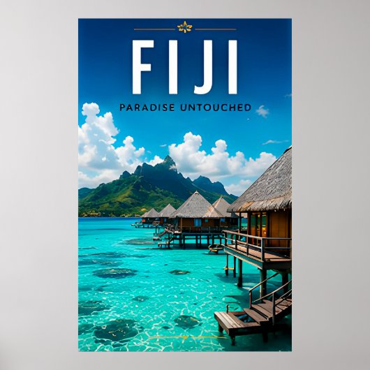 🏝️ Fiji Eiland Paradijs Luxe Reis Decor 🌊 Poster (Voorkant)