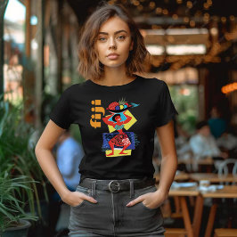 Fiji Eiland Vrouw Fruitmand Reizen T-shirt