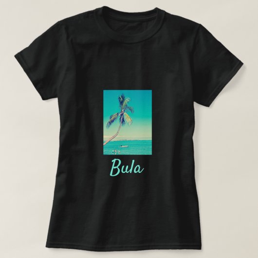 Fiji Eilanden Bula kokospalmen reizen T-shirt (Design voorkant)