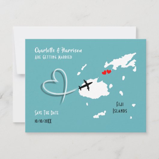 Fiji-eilanden Huwelijksbestemming Save The Date (Voorkant)