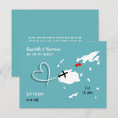 Fiji-eilanden Huwelijksbestemming Save The Date (Voorkant / Achterkant)