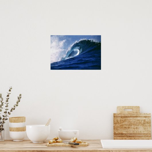 Fiji-eilanden, Tavarua, Cloudbreak. Een golf Poster (Keuken)