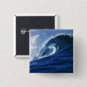 Fiji-eilanden, Tavarua, Cloudbreak. Een golf Vierkante Button 5,1 Cm (Voorkant /achterkant)