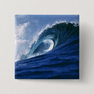 Fiji-eilanden, Tavarua, Cloudbreak. Een golf Vierkante Button 5,1 Cm