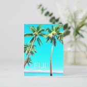 Fiji-eilanden tropische kokokospalmen reizen briefkaart (Staand voorkant)
