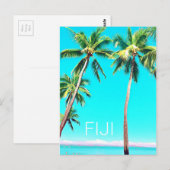Fiji-eilanden tropische kokokospalmen reizen briefkaart (Voorkant / Achterkant)