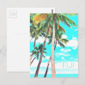 Fiji-eilanden tropische kokokospalmen reizen briefkaart (Voorkant / Achterkant)