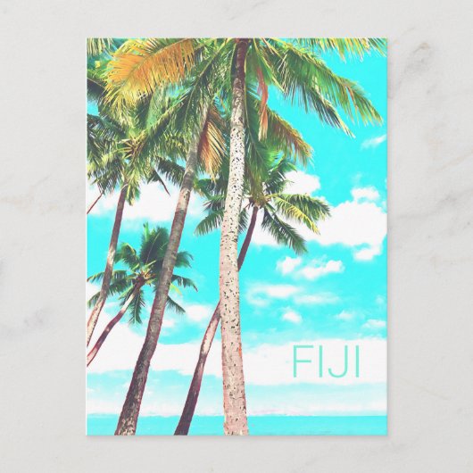Fiji-eilanden tropische kokokospalmen reizen briefkaart (Voorkant)