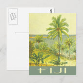 Fiji-eilanden — vintage-reisstijl briefkaart (Voorkant / Achterkant)