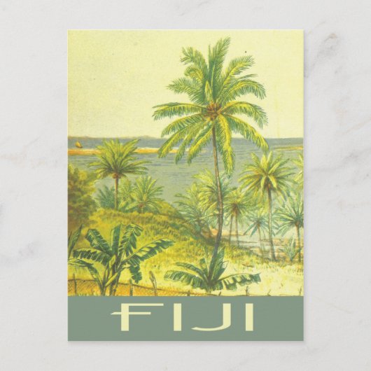 Fiji-eilanden — vintage-reisstijl briefkaart (Voorkant)