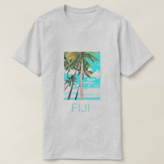 Fiji-eilanden Zomkokospalmen reizen T-shirt (Design voorkant)