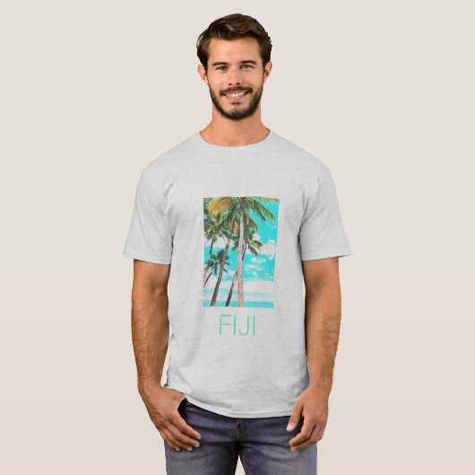 Fiji-eilanden Zomkokospalmen reizen T-shirt (Voorkant volledig)