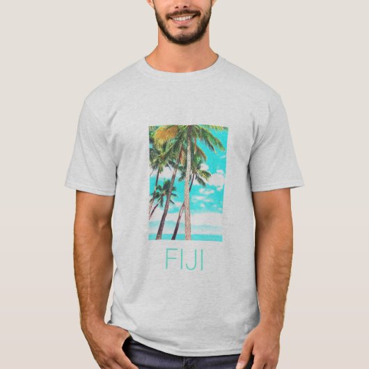 Fiji-eilanden Zomkokospalmen reizen T-shirt (Voorkant)